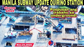 Grabepuspusan dito METRO MANILA SUBWAY UPDATE QUIRINO STATIONNov24build better more Build3x [upl. by Nagle]