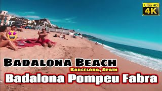 Badalona Beach Summer  Badalona Pompeu Fabra  4K  30fps Barcelona Spain🇪🇸 4K Ultra HD [upl. by Ailegra]