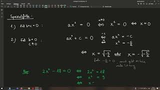 M5 Kapitel 3  Quadratische Gleichungen Spezialfälle und Grundlagen [upl. by Artcele]