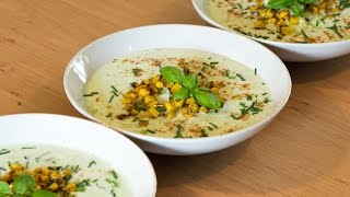 Vegane Gurkencremesuppe mit würzigem CurryMais  Affenstark vegan [upl. by Nagear822]