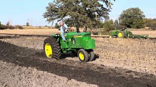 4020 and 3020 Diesels Plowing Dirt John Deere Fall 2024 [upl. by Ellehcear522]