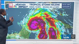 Tropical Storm Helene report  Latest on path models tracking for 8 am Wednesday 925 [upl. by Ruthven]