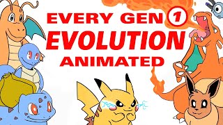 Every Gen 1 Pokemon Evolution Animated [upl. by Eidac779]