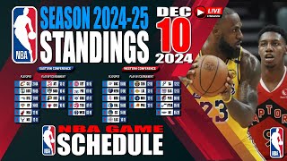 NBA Standings today as of December 10 2024  NBA Game Results  NBA Games Schedule [upl. by Nolaf]