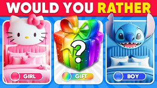 Would You Rather Girl or Boy or Mystery Gift Edition ❤️💙🎁 Daily Quiz [upl. by Amathist]