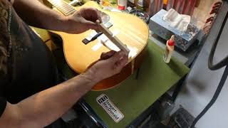 Fixing a cracked guitar top on a Larrivée [upl. by Doralynne]