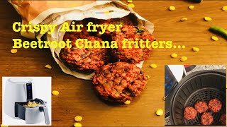 crispy Air Fryer Beetroot chana fritters or vada\air fryer beetroot chana vada or cutlets\kids snack [upl. by Dixie968]