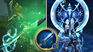 AQ3D Azurecrest Lance amp Blinding Starlight Axe Spellforged Comparison AdventureQuest 3D [upl. by Otilegna]