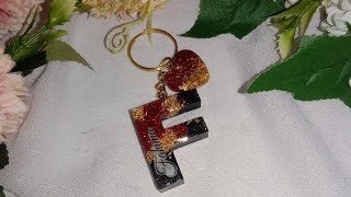 making resin keychain  resin letter keychain with name  resin craft [upl. by Meeker54]