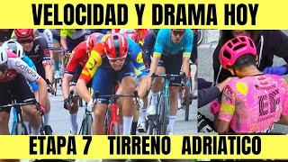 RESUMEN ETAPA 7 TIRRENO ADRIATICO 2024 VICTORIA A PURA VELOCIDAD CARAPAZ BRUTAL CAÍDA [upl. by Nnylanna350]