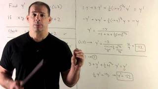 Implicit Differentiation 2  Basic Example [upl. by Hewe]