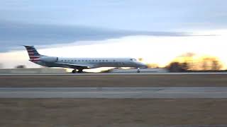 American Eagle Embraer ERJ 145 Takeoff at Manchester Boston Regional Airport 11523 [upl. by Ricki268]