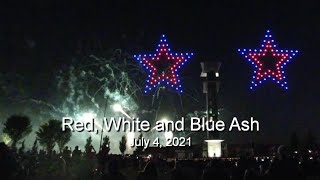 Red White and Blue Ash Fireworks Drones and Tower of Fire [upl. by Cobby]