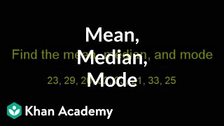 Finding mean median and mode  Descriptive statistics  Probability and Statistics  Khan Academy [upl. by Sandy324]