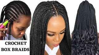 🔥EASY CROCHET BOX BRAIDS 🚫 NO RUBBER BANDS  Beginner Friendly  Protective Style  Tupo1 [upl. by Nelhsa]