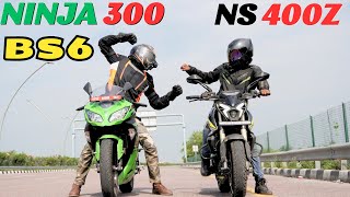 Pulsar NS400Z vs Kawasaki Ninja 300 Drag Race 🔥🔥  The UP46 Rider [upl. by Maryanna]