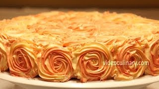 Rose Swirl Cake Decoration by videoculinarycom [upl. by Wesle]