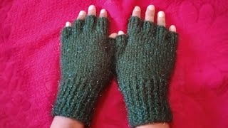 fingerless gloves ll how to knit fingerlesshalf finger gloves ll half finger wale gloves banae ✨❣️ [upl. by Ahsoyem]