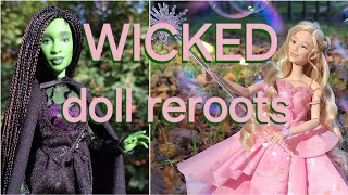 Elphaba amp Glinda Makeover WICKED doll hair reroots [upl. by Enwad606]