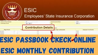 ESIC PASSBOOK CHECK ONLINE 2024  ESIC Monthly Contribution Check  ESIC esic esicpassbookcheck [upl. by Atimad198]