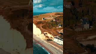 Étretat  France 🇫🇷 etretat france lupin europe dronesnap aerial drone dji aerialview [upl. by Aneertak]