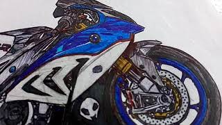 Vẽ moto  bmw s1000rr [upl. by Ylrehs390]