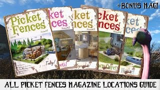 All PICKET FENCES Magazine Locations Guide for Fallout 4  Bonus Mag [upl. by Audette250]