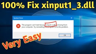 100 Fix xinput13dll file missing [upl. by Edin466]