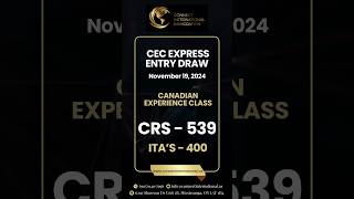 CEC Draw is Out with 539 CRS Score amp 400 ITAs expressentry canada canadanewupdate immigration [upl. by Tartaglia]