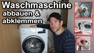 Waschmaschine abbauen amp abklemmen  Aquastop Wasseranschluss abschrauben Anleitung [upl. by Dich433]