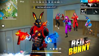 FREEFIRE 🔥quot Red Bunny quot Solo vs Squad Mp40  Scar III 🎯 24 Kills Total  Garena free fire freefire [upl. by Llerrah]