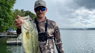 Largemouth bass Rain Oh mama oh mama oh mama Lamoka Lake NY [upl. by Garbe]