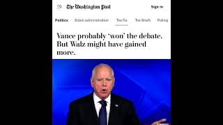 The Washington Post grudgingly admits JD Vance won the debate but says Walz “gained more” [upl. by Madox]