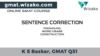 GMAT Sentence Correction Sample Question  Word Usage  Construction  Pronouns  GMAT Verbal [upl. by Winograd]