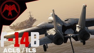 DCS F14 Tomcat Automatic carrier landing system and ILS Tutorial [upl. by Beeson462]