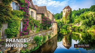 Hérisson France 🇫🇷 French Village Tour  Most Beautiful Villages in France 4k Video [upl. by Aisyla402]