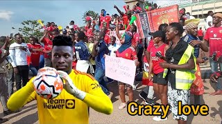 SCENES ¡¡¡ANDRE ONANA HEROIC WELCOME AT UGANDA 🇺🇬 Zimbabwe vs Cameroon [upl. by Royal]