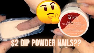 2 Dip powder nails at home Testing out the Kiss dip kit [upl. by Allie331]