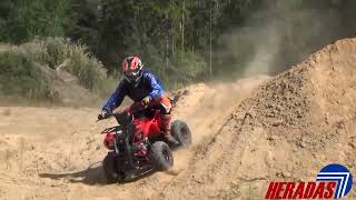 Kinietiskas keturratis Hummer 110cc ATV quad sandforest ride [upl. by Bekki]