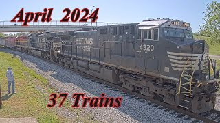 37 Trains from 2 Live Train Cams April 2024 [upl. by Ruella]