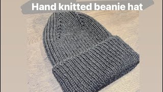 Beanie hat with diagonal top How to knit a beanie hat Knitting for beginner Knitted hat Tutorial [upl. by Zaria33]