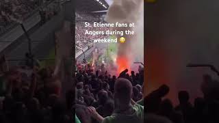 St Etienne fans at Angers during the weekend 😳 [upl. by Kunkle]