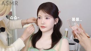 메이크업샵 ASMR 화사한 봄 요정같은 야외 촬영 메이크업 받아봤어요🧚🏻 지속력 베이스 메이크업 꿀팁 [upl. by Pollie]