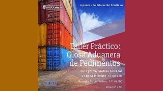 Taller Práctico Glosa Aduanera de Pedimentos [upl. by Llerrad113]