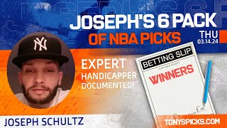 6 FREE NBA Picks and Predictions on NBA Betting Tips by Joseph Schultz Thursday 3142024 [upl. by Elman696]