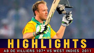 Ab De Villiers 107 111 Vs West Indies 2011 World Cup Delhi India  Extended Highlights [upl. by Cynthla]