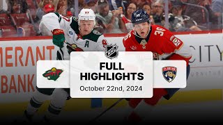 Wild at Panthers  October 22 2024  NHL Full Game Highlights [upl. by Ellenaej]