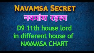 Navamsa secret D9 11th house lord in different houses of Navamsa chart hindi Vedic astrology [upl. by Luap]