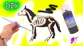 DIY Dollar Tree Glow In The Dark Skeleton Horse Do It Yourself Craft Video [upl. by Rengaw]