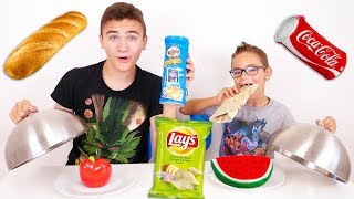 REAL FOOD VS BACK TO SCHOOL FOOD CHALLENGE  Fournitures Scolaires Comestibles [upl. by Mcclelland]